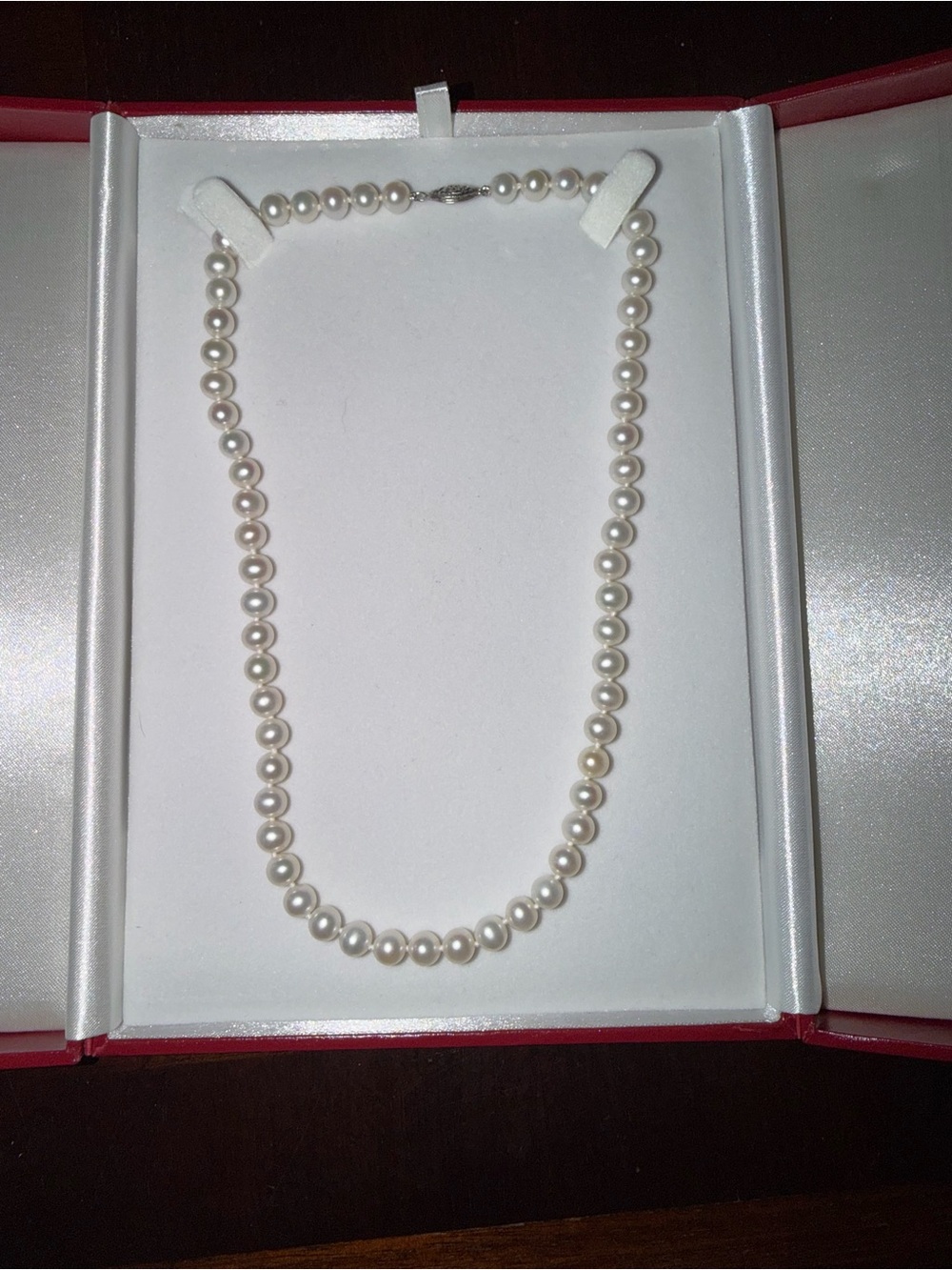 Lustrous White Pearl Strand Necklace - Classic Women's Jewelry
